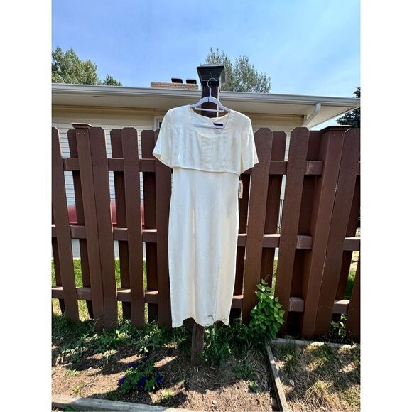 Vintage Sears dress BNWT size 7/8 Be Smart long satiny creamy - Picture 11 of 16